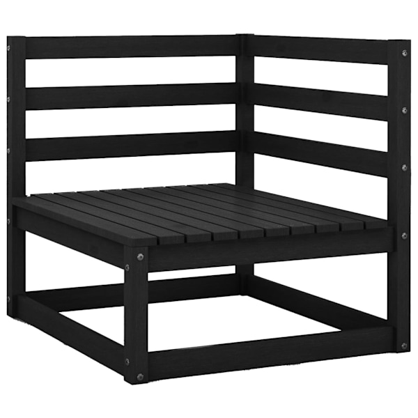 vidaXL Loungegrupp med dynor 5 delar massiv furu Svart