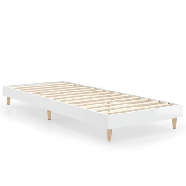 vidaXL Sängram vit högglans 75x190 cm konstruerad trä Vit