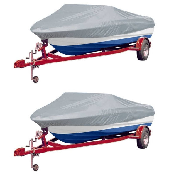 vidaXL Båtöverdrag 2 st grå längd 427-488 cm bredd 173 cm