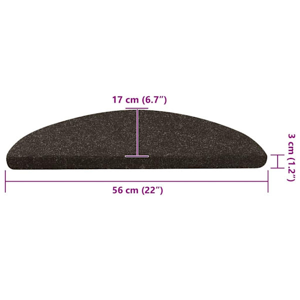 vidaXL Trappstegsmattor självhäftande 15 st 56x17x3 cm antracit Antracit