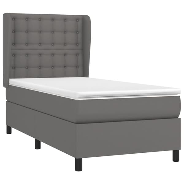 vidaXL Ramsäng med madrass grå 80x200 cm konstläder Grå