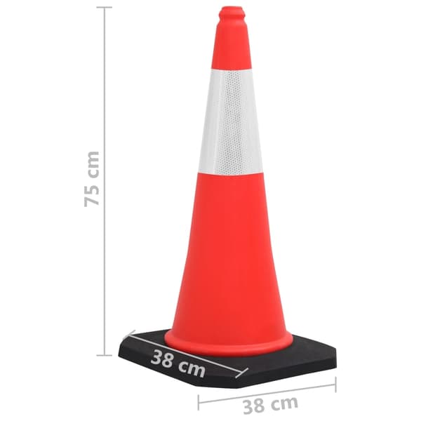 vidaXL Reflekterande trafikkoner med tung bas 4 st 75 cm