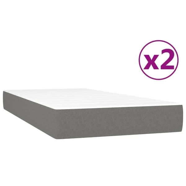 vidaXL Ramsäng med madrass mörkgrå 200x200 cm tyg Grå
