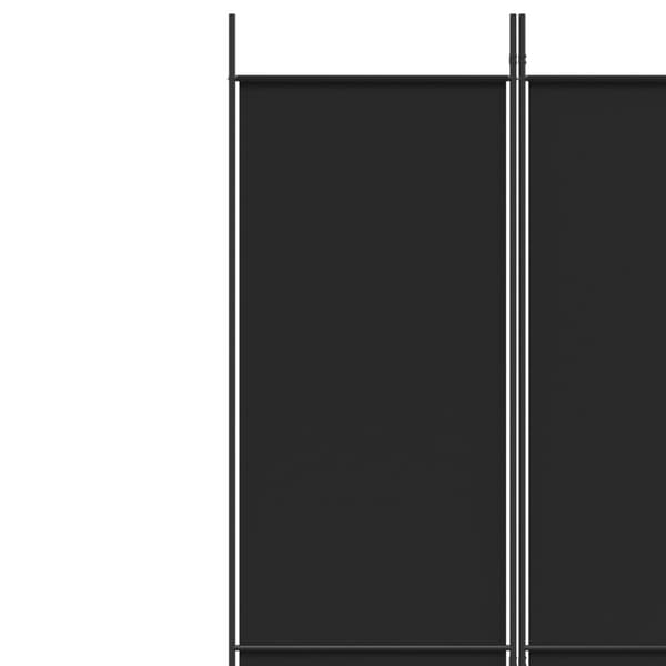 vidaXL Rumsavdelare 5 paneler svart 250x220 cm tyg art