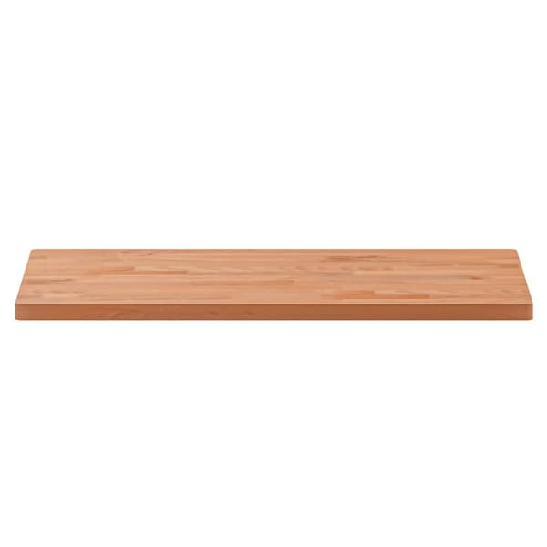 vidaXL Bordsskiva 80x40x2,5 cm rektangulär massivt bokträ Brun