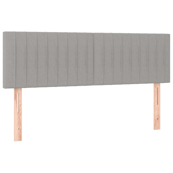 vidaXL Ramsäng med madrass ljusgrå 140x190 cm tyg Grå