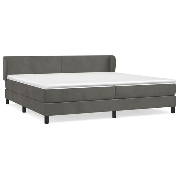 vidaXL Ramsäng med madrass mörkgrå 200x200 cm sammet Grå