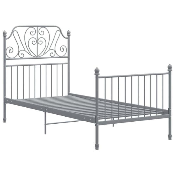 vidaXL Sängram grå metall 90x200 cm grå