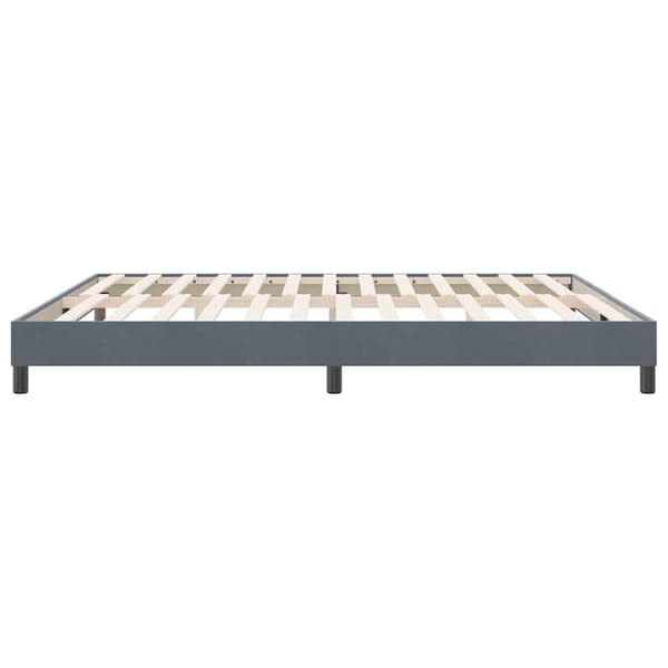 vidaXL Resårsäng utan madrass mörkgrå 180x220 cm sammet Grå