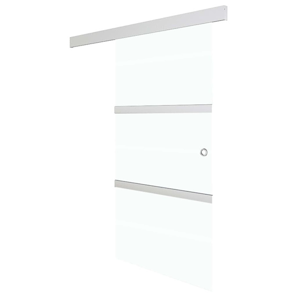 vidaXL Skjutdörr med mjukstopp ESG-glas och aluminium 76x205 cm Silver