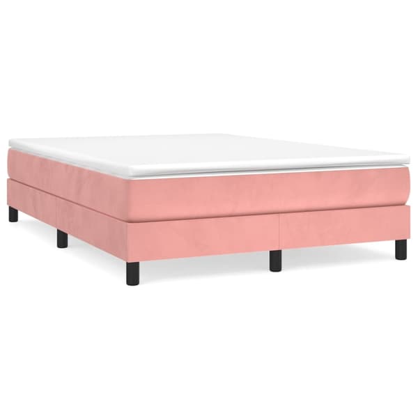 vidaXL Sängram rosa 140x200 cm sammet Rosa