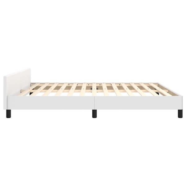 vidaXL Sängram med huvudgavel vit 160x200 cm konstläder Vit