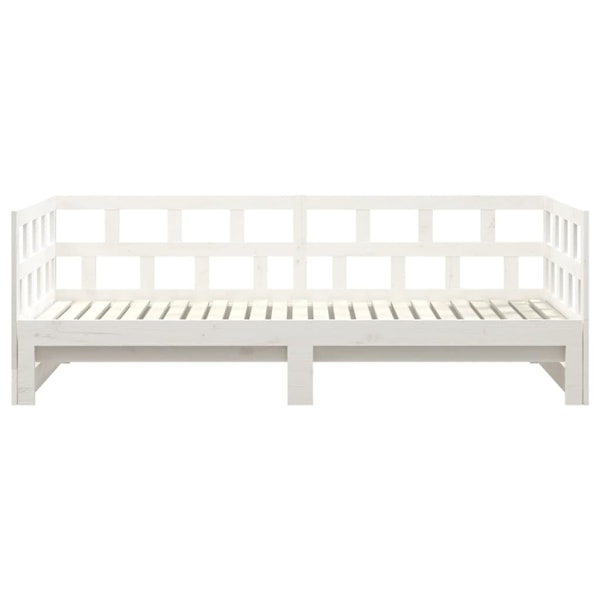 vidaXL Dagbädd utdragbar vit massiv furu 2x(90x200) cm Vit