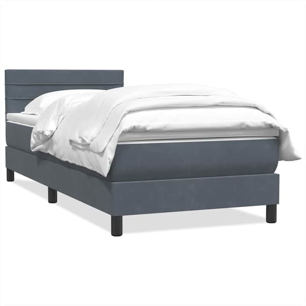 vidaXL Ramsäng med madrass mörkgrå 80x210 cm sammet Grå