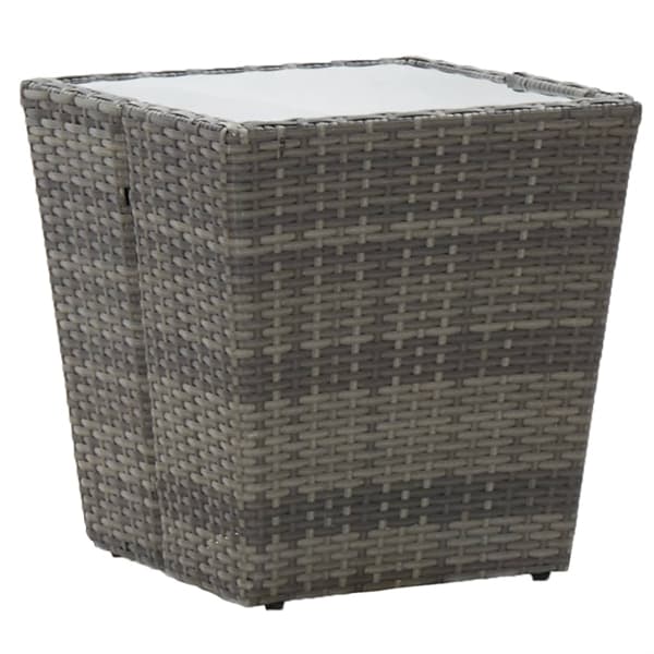 vidaXL Tebord grå 41,5x41,5x43 cm konstrotting och härdat glas grå