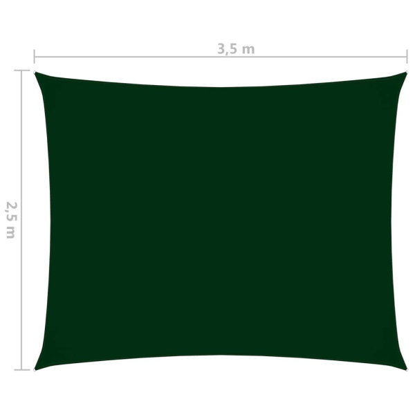 vidaXL Solsegel oxfordtyg rektangulärt 2,5x3,5 m mörkgrön Grön