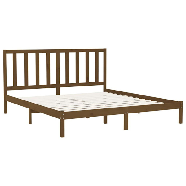 vidaXL Sängram honungsbrun massivt trä 200x200 cm Brun