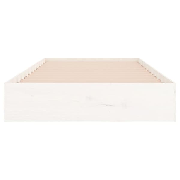 vidaXL Sängram vit massivt trä 90x200 cm Vit