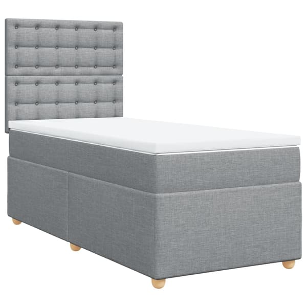 vidaXL Ramsäng med madrass ljusgrå 80x200 cm tyg Grå