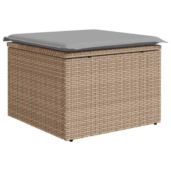 vidaXL Trädgårdsoffset 8 st Beige konstrotting Beige