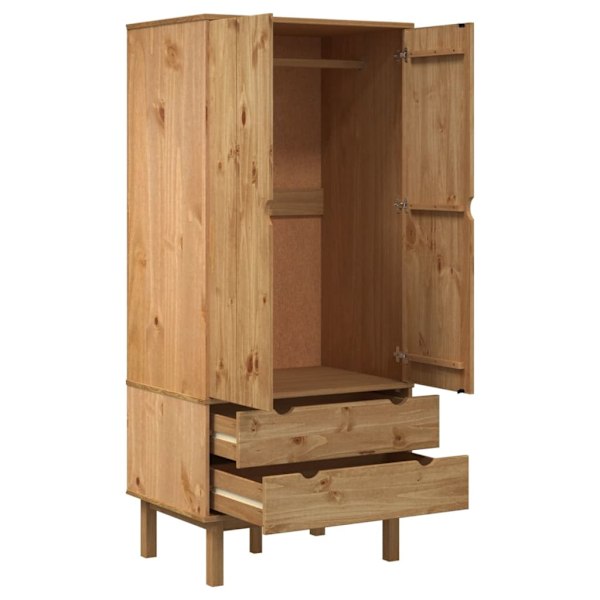 vidaXL Garderob OTTA 76,5x53x172 cm massiv furu Brun