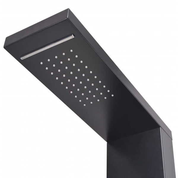 vidaXL Duschpanelsystem aluminium matt svart Svart