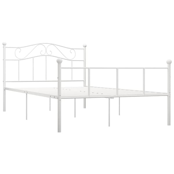 vidaXL Sängram vit metall 140x200 cm Vit
