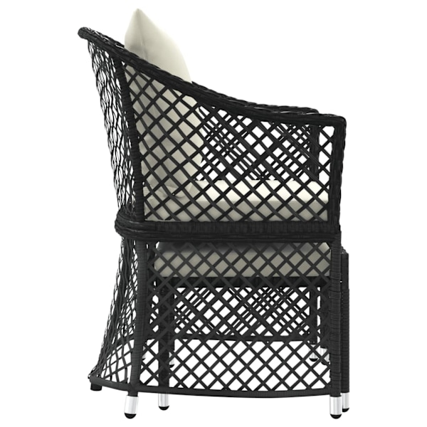 vidaXL Loungegrupp med dynor 2 delar svart konstrotting Svart