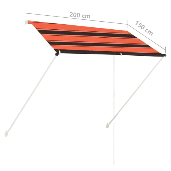 vidaXL Markis 200x150 cm orange och brun multifärg