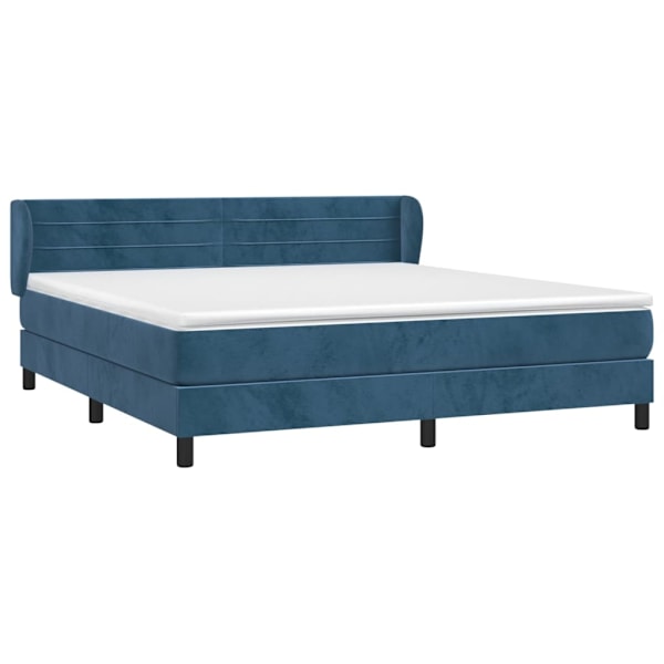 vidaXL Ramsäng med madrass mörkblå 180x200 cm sammet Blå