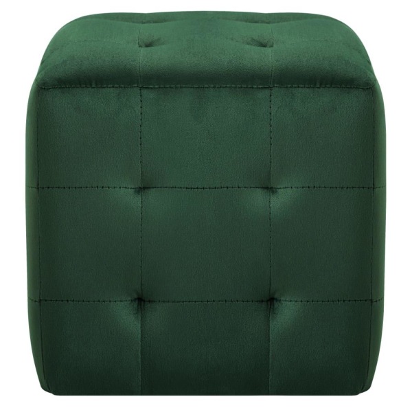 vidaXL Sängbord 2 st grön 30x30x30 cm sammetstyg Grön