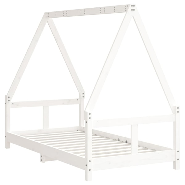 vidaXL Sängram för barnsäng vit 80x160 cm massiv furu Vit