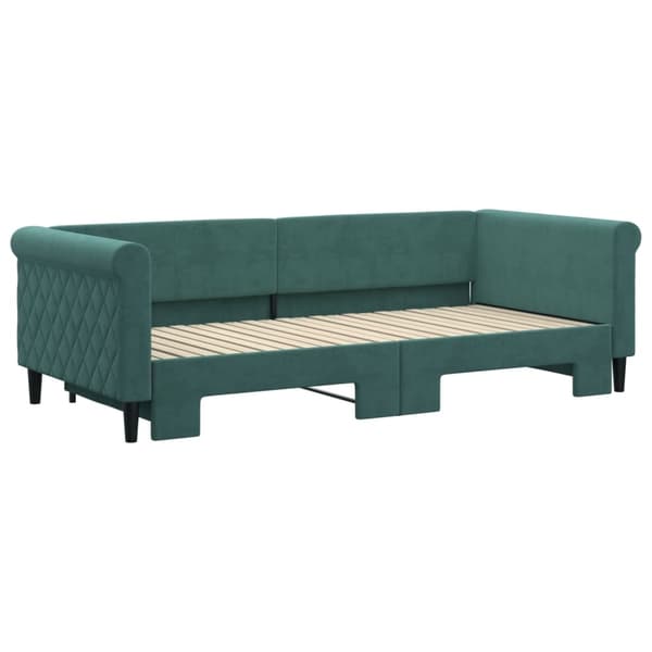 vidaXL Dagbädd utdragbar mörkgrå 90x200 cm sammet Grön