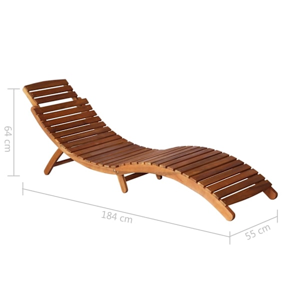 vidaXL Solsäng med bord och dyna massivt akaciaträ Beige