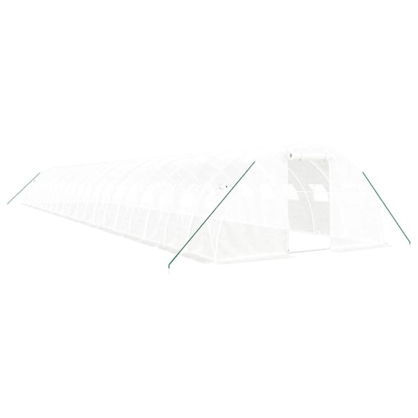 vidaXL Växthus med stålram vit 80 m² 20x4x2 m Vit