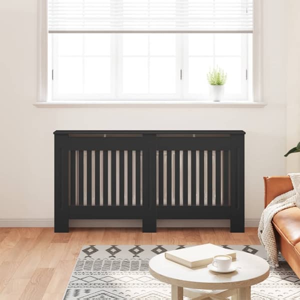 vidaXL Elementskydd svart 152x19x81,5 cm MDF Svart