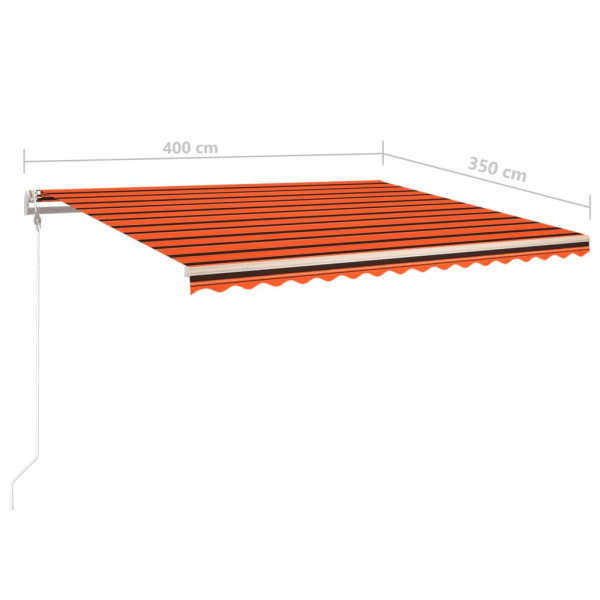 vidaXL Markis med stolpar manuellt infällbar 4x3,5 m orange och Flerfärgsdesign