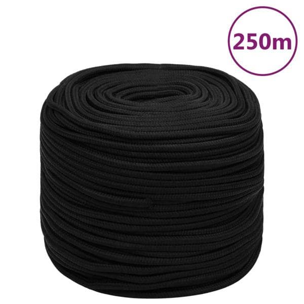 vidaXL Rep svart 10 mm 250 m polyester