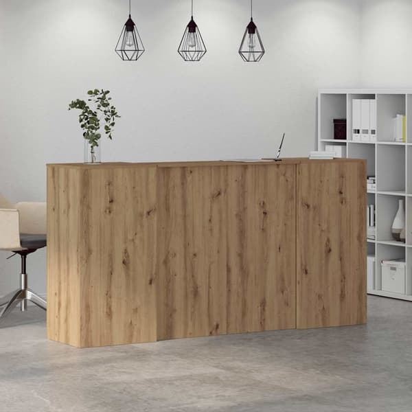 vidaXL Receptionsdisk artisan ek 200x50x103,5 cm konstruerat trä Brun
