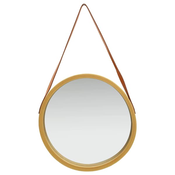 vidaXL Väggspegel med rem 50 cm guld Guld