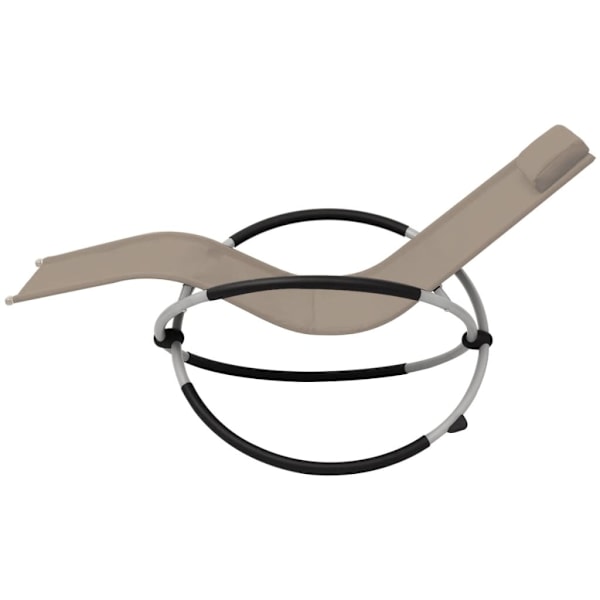 vidaXL Geometrisk solsäng stål taupe Svart