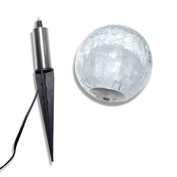 vidaXL Utelampa 3 LED rund solcell Vit
