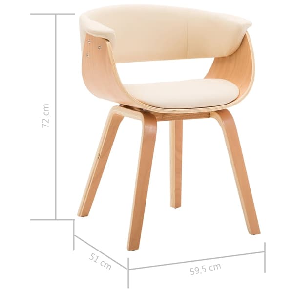 vidaXL Matstolar 6 st gräddvit böjträ och konstläder Creme