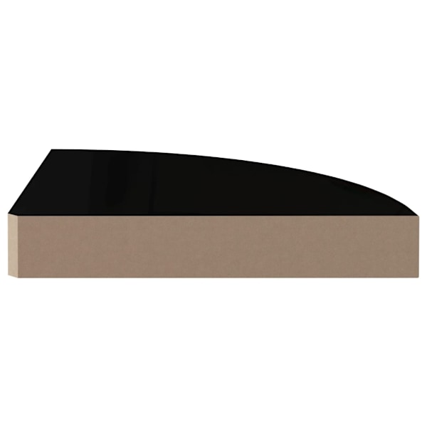 vidaXL Svävande hörnhylla svart högglans 25x25x3,8 cm MDF Svart