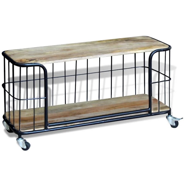 vidaXL TV-bänk massivt mangoträ 100x40x45 cm Brun