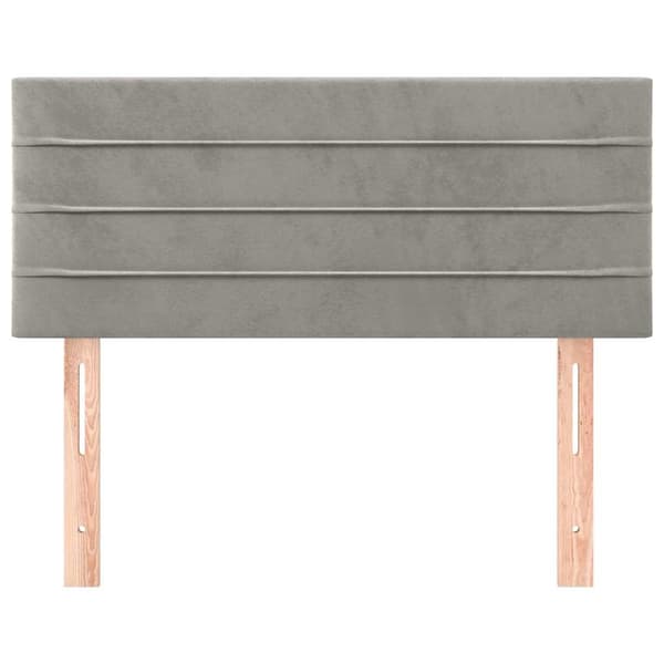 vidaXL Sänggavel ljusgrå 90x5x78/88 cm sammet Grå