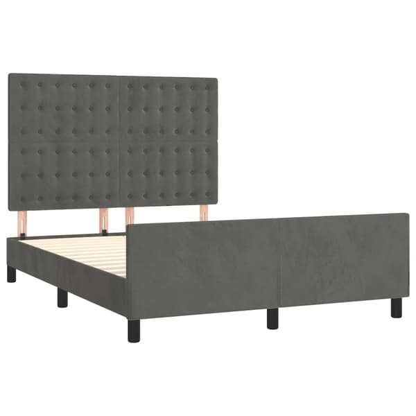 vidaXL Sängram utan madrass mörkgrå 140x200 cm sammet Grå