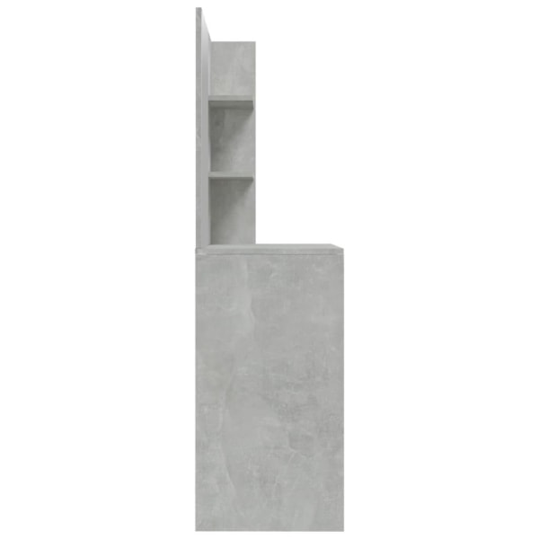 vidaXL Sminkbord med spegel betonggrå 74,5x40x141 cm Grå