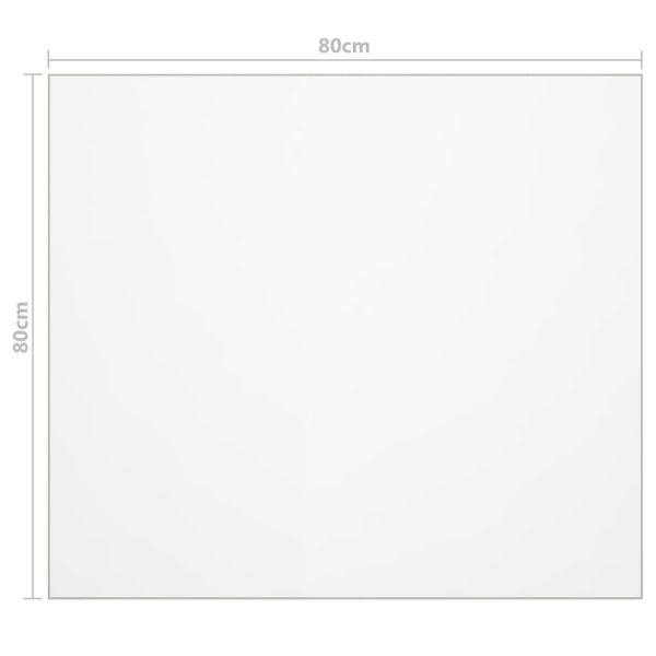 vidaXL Bordsskydd genomskinligt 80x80 cm 2 mm PVC Transparent