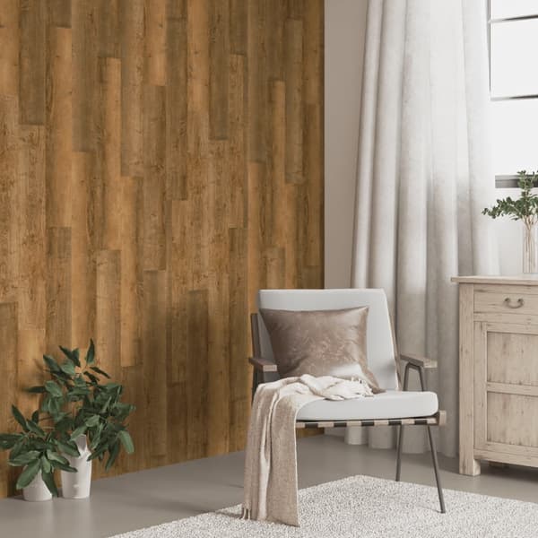 vidaXL Väggpaneler träimitation brun PVC 2,06 m² Brun